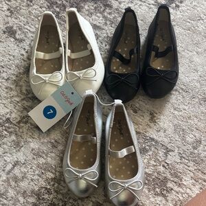 Cat & Jack Kids Dress Shoes - White, Black, Silver